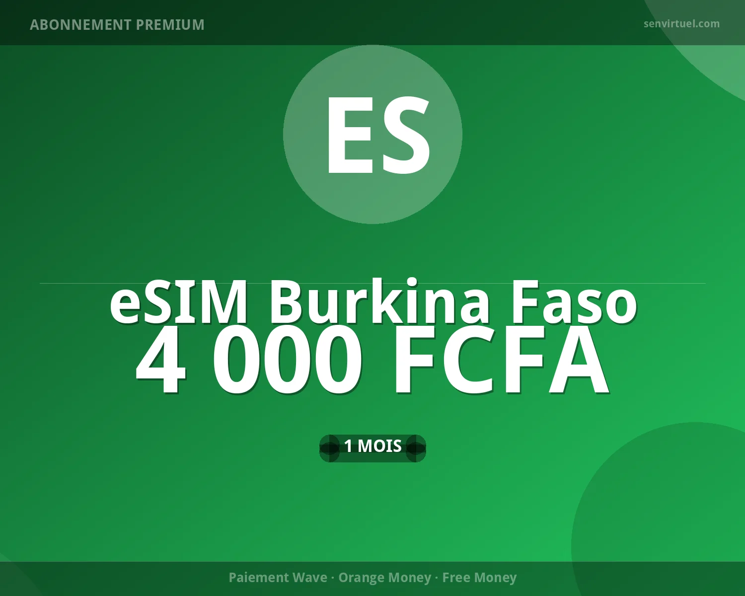 eSIM Burkina Faso 7 jours - 5 Go